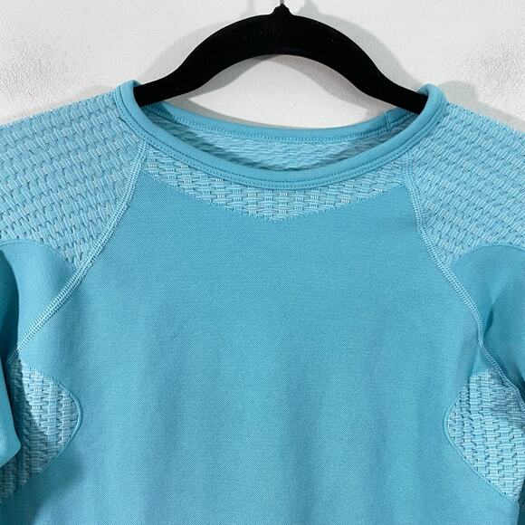 Nike Women Powder Blue Compression Athletic Long Sleeve Top Size M/L - Picture 2 of 8